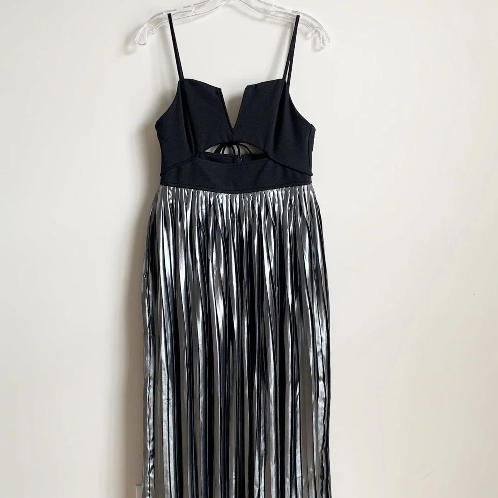 NWT Free People Black Silver Piper Dress - Picture 5 of 11